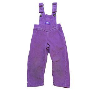 Vintage Osh Kosh B' Gosh Toddler Corduroy Overalls Size 3T Purple Union Made USA
